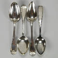 MATSKEDAR, 4 stycken, silver, 1800-tal.