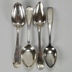 MATSKEDAR, 4 stycken, silver, 1800-tal.