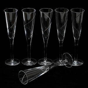 CHAMPAGNEGLAS, 6 st, glas, Line, design Anna Ehrner, Kosta Boda.