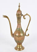 ORIENTALISCHE WASSERROSENWASSERKANNE, Messing.