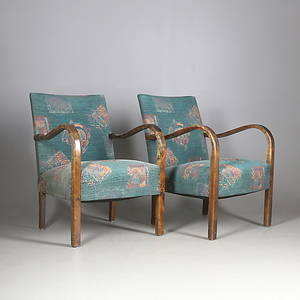 KARMFÅTÖLJER, ett par, 1900-tal.