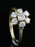 Ring in 18k set with brilliant cut diamonds approx. 0.75ct 