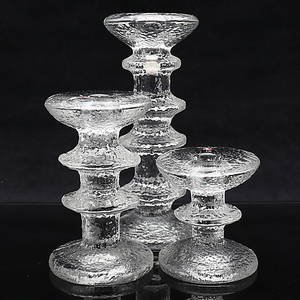 LJUSSTAKAR, 3 st, glas, Festivo, Timo Sarpaneva, Iittala.
