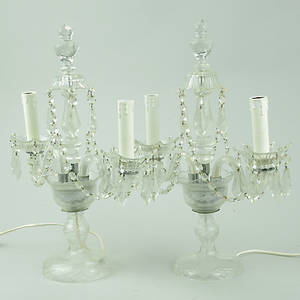 BORDSLAMPOR, 1 par, venetiansk stil, Tjeckoslovakien, tidigt 1900-tal.