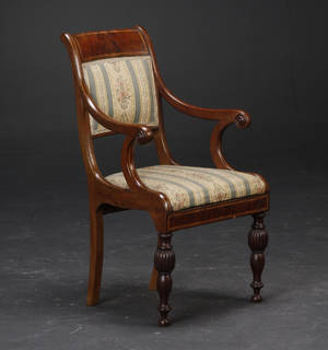 Barnestol med intarsia - Mahogni - 1800 - tallet.