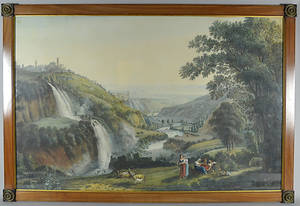 UNBEKANNT. ITALIENISCHE LANDSCHAFT AQUARELL 19 JH.