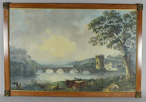 UNBEKANNT. ITALIENISCHE LANDSCHAFT AQUARELL 19 JH.