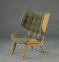 Rune Krøjgaard  Knut Bendik Humlevik for NORR11. Lænestol  øreklapstol model Mammoth Chair, eg og kanvas 