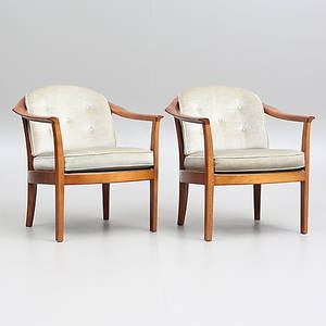 FÅTÖLJER, ett par, 1900-talets andra hälft.