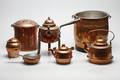 KOPPARFÖREMÅL, 7 delar, 1800-1900-tal.