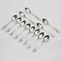 KAFFESKEDAR, 12 st, silver, Disa, vikt ca. 163,2 gram.