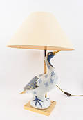 MANUFATTURA ARTISTIQUE DE PORCELAINE,. Lampe mit Porzellangans.