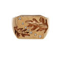 KLACKRING, 18K rödguld med diamanter, totalt ca 0,11 ct. Vikt 42,2 g.