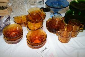 Kaffegods m m, brunt glas 70-tal, olika modeller