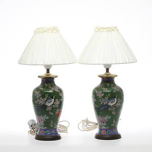 BORDSLAMPOR, 1 par, porslin, orientaliska.