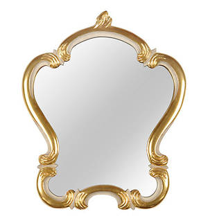 MEDAILLIONSPIEGEL. Fassung in Elfenbein und Gold, zierliches Format.