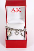 Anne Klein Armlænke med charms samt ur, ubrugt.