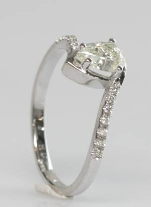 Diamantring, ca. 0.91 ct.