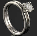 Solitaire ring ca. 0.87 ct.