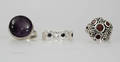 RINGAR, sterlingsilver och stenar, 3 stycken, 1900-2000-tal.