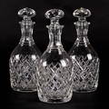 KARAFFER, 3 st. Glas, med slipad dekor, 1900-tal.