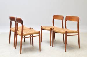 Niels O. Møller 1920-1982. Sæt på fire stole i teak, model 75 4