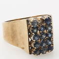 RING, 14k, gulguld, safirer, totalvikt 3,65 gram.