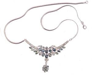 HALSCOLLIER, sterlingsilver med safirer.