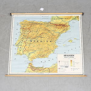SKOLKARTA, Spanien och Portugal, 1955.