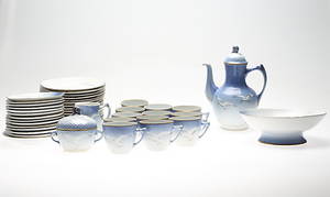 KAFFESERVIS, 45 delar, porslin, Blå Måsen, Bing  Gröndahl, Danmark, 1900-tal.