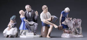Royal Copenhagen  Bing  Grøndahl. Fire figurer af porcelæn 4