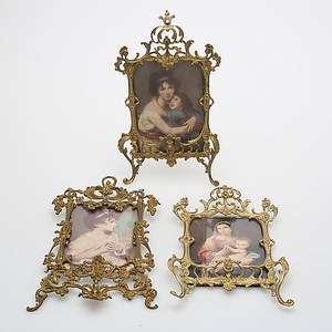 FOTORAMAR, 3 st, metall, 18001900-tal.