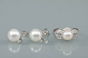 Hvidguldsring og brillantørestikker 3