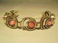 DESIGN-ARMBAND, rodokrosit silver 925 signerat. Engla.