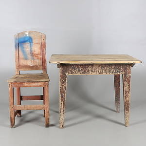BORD samt STOL, trä, 1800-tal.