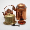 KOPPAR- och MÄSSINGSFÖREMÅL, 6 st, 18001900-tal.