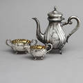 KAFFESERVIS, 3 delar, silver, Vikt 450 gram.