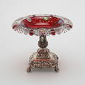 SKÅL PÅ FOT, silver och glas, Storbritannien, 18001900-tal.