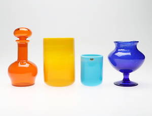 KONSTGLAS, 4 delar, bland annat Erik Höglund, Boda, 1900-talets mitt.