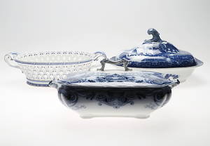 TERRINER samt SKÅL, 3 delar, keramik, bland annat Rörstrand, 181900-tal.
