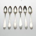 SKEDAR, 6  delar, Frans Holm, Vadstena, 1840-1850-tal, Silver, ca 138 gram.