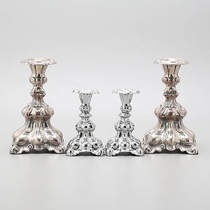 LJUSSTAKAR, två par, rokokostil.