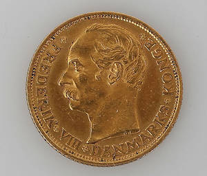 MYNT, guld, 10 kroner, Fredrik VIII, Danmark, 1909, 4,5 gram.