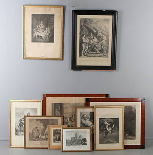 ÄLDRE GRAVYRER, 10 st, bla. efter Rubens, 18 och 1800-tal.