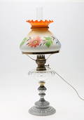FOTOGENLAMPA, bemålad originalskärm, 181900-tal.