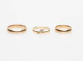 RINGAR, 3 st, 18k guld, vikt ca 9,5 gr.