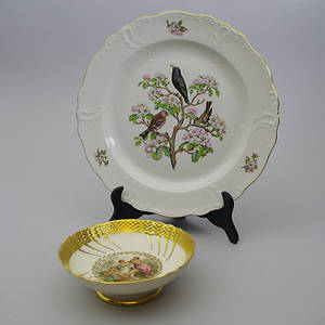 FAT SAMT SKÅL PÅ FOT, porslin, Royal Copenhagen.