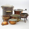 KASTRULLER, HINK MM, koppar 18001900-tal.