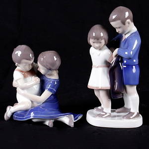 FIGURINER, 2 st. Porslin, Bing och Gröndahl, Danmark.