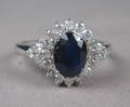 Safir- og brillantring